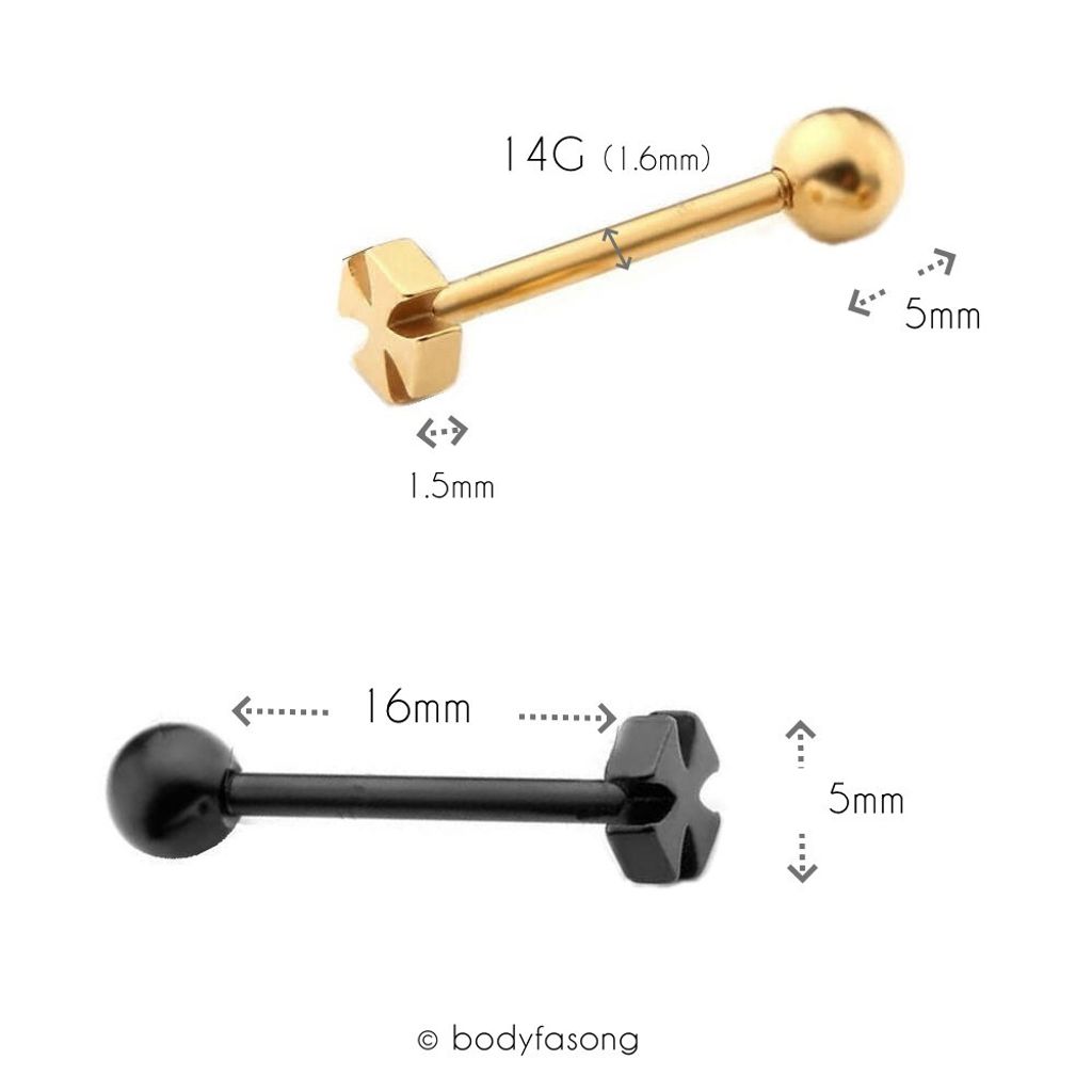 馬爾他十字架舌環-尺寸