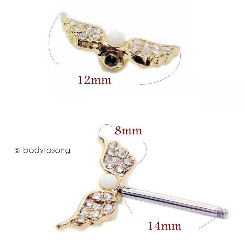 璀璨珠翼 乳頭槓鈴 尺寸