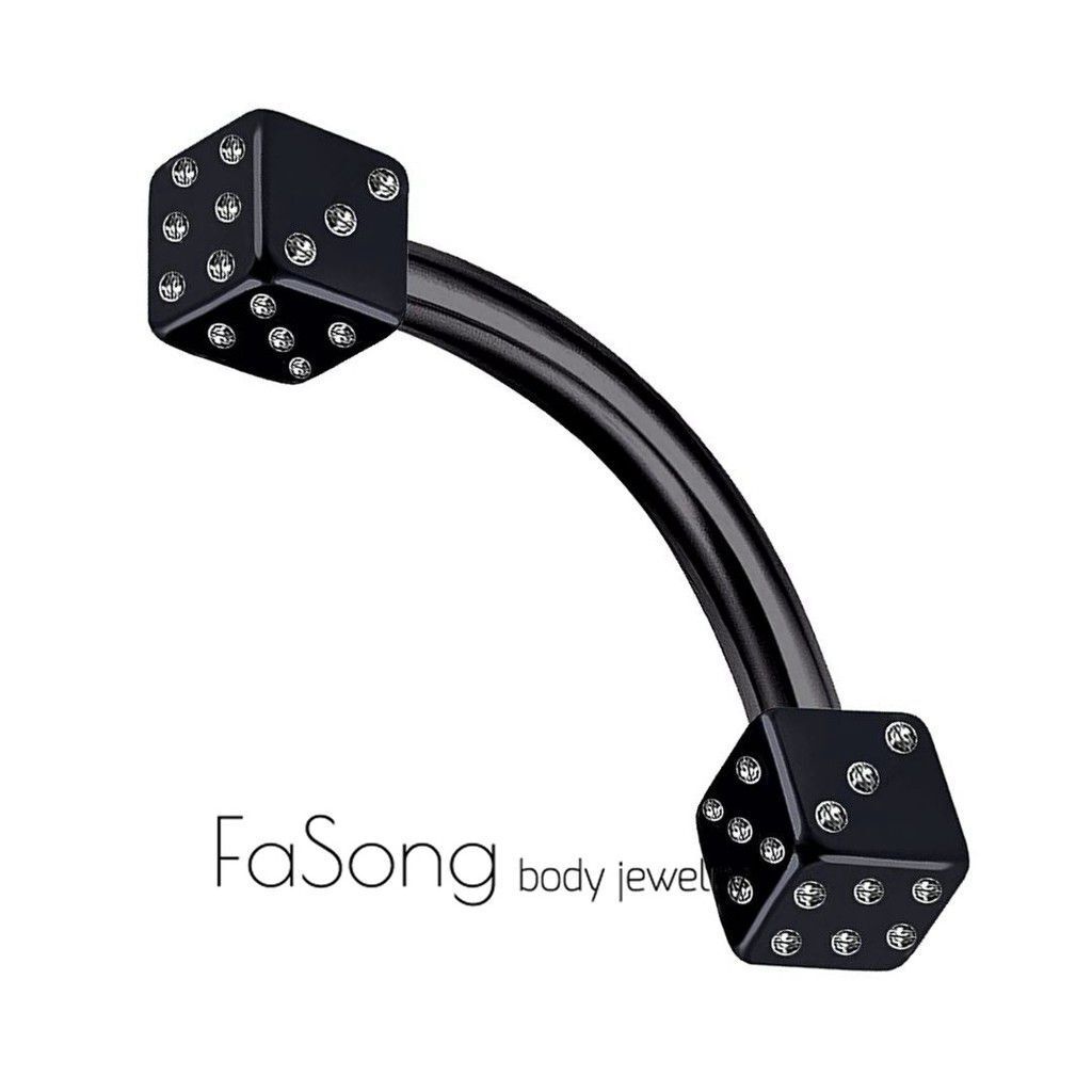 16G黑鈦骰子-彎曲槓鈴