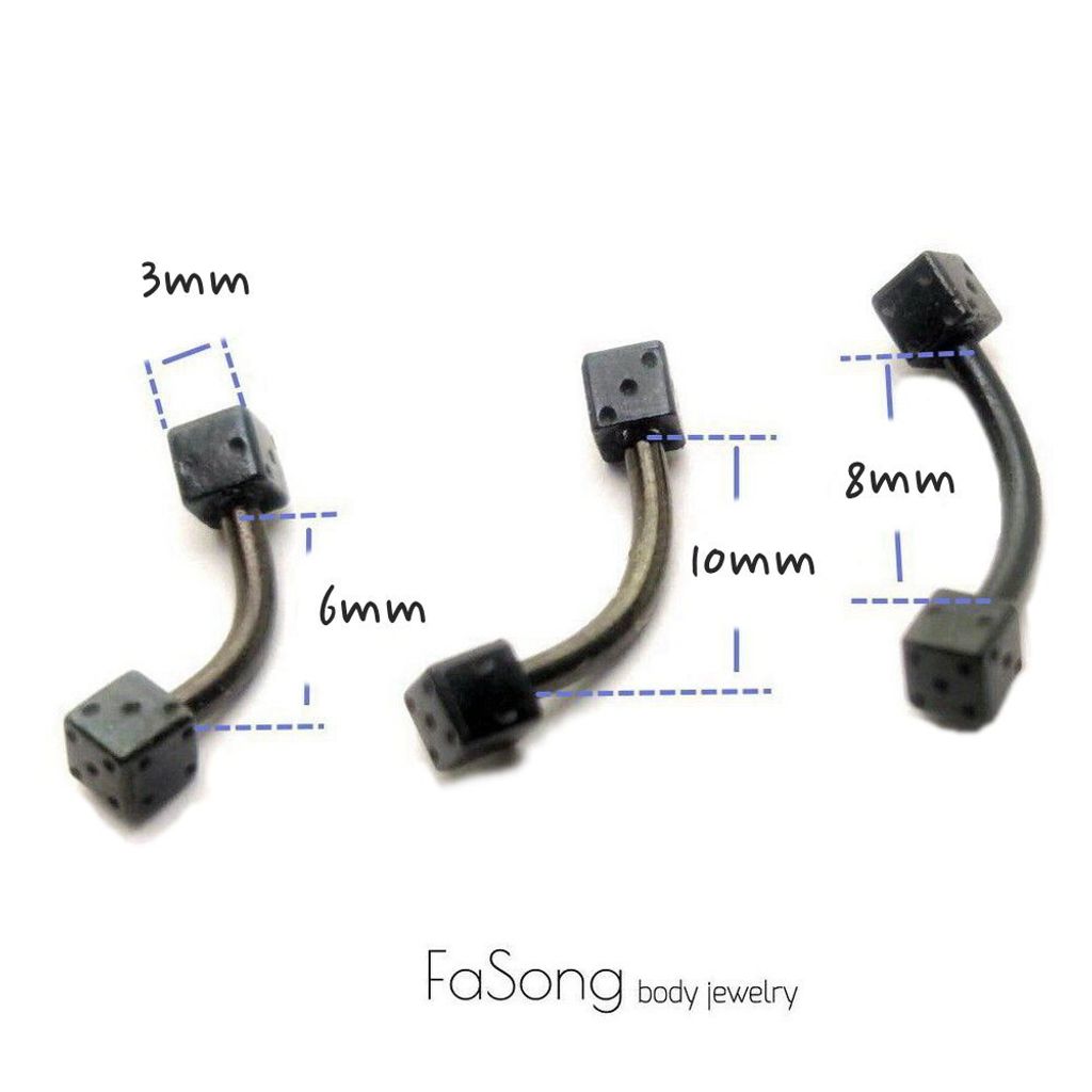 16G黑鈦骰子-彎曲槓鈴