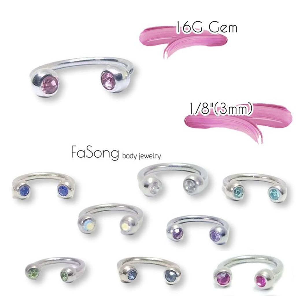 16G鑽珠3mm馬蹄槓鈴
