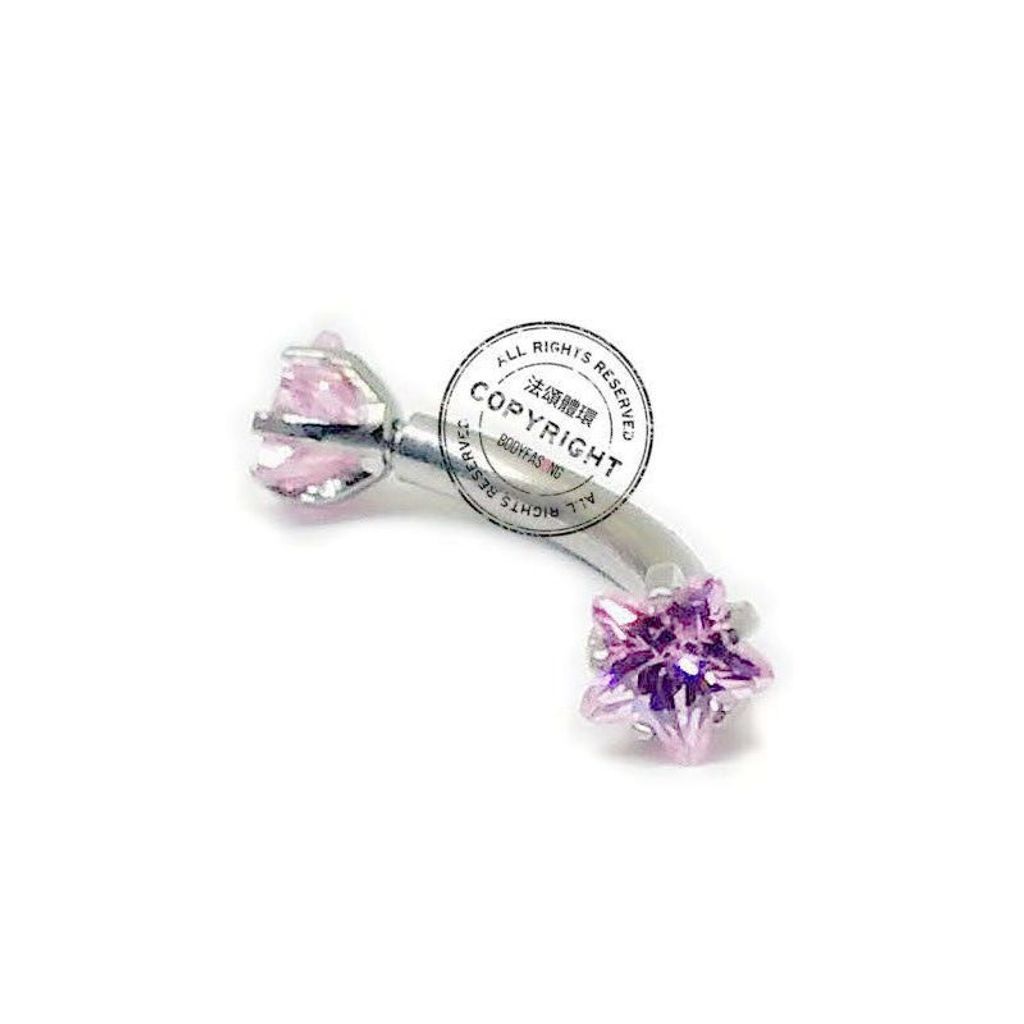 星形水晶彎曲槓鈴_粉