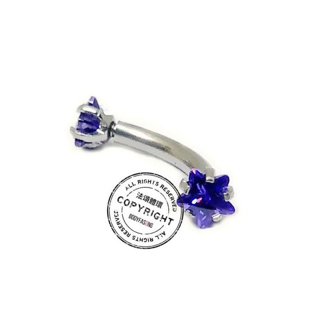 星形水晶彎曲槓鈴_淺紫