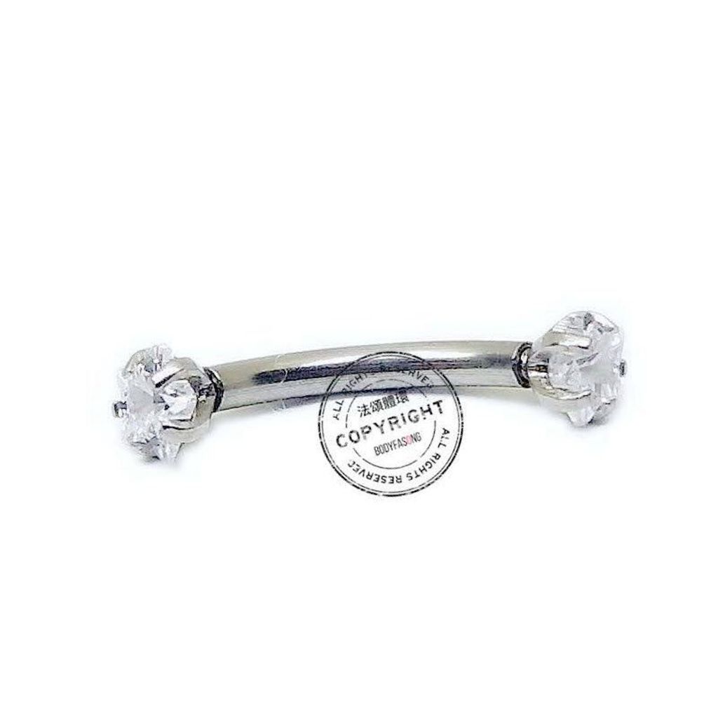 星形水晶彎曲槓鈴_白