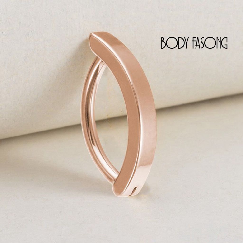 簡約活動式扣肚臍環-玫瑰金