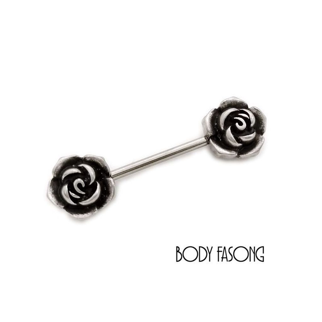 復古版玫瑰 乳環