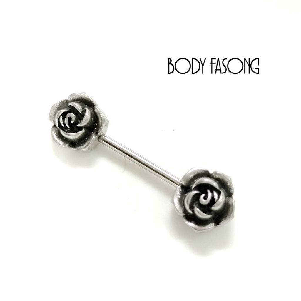 復古版玫瑰 乳環