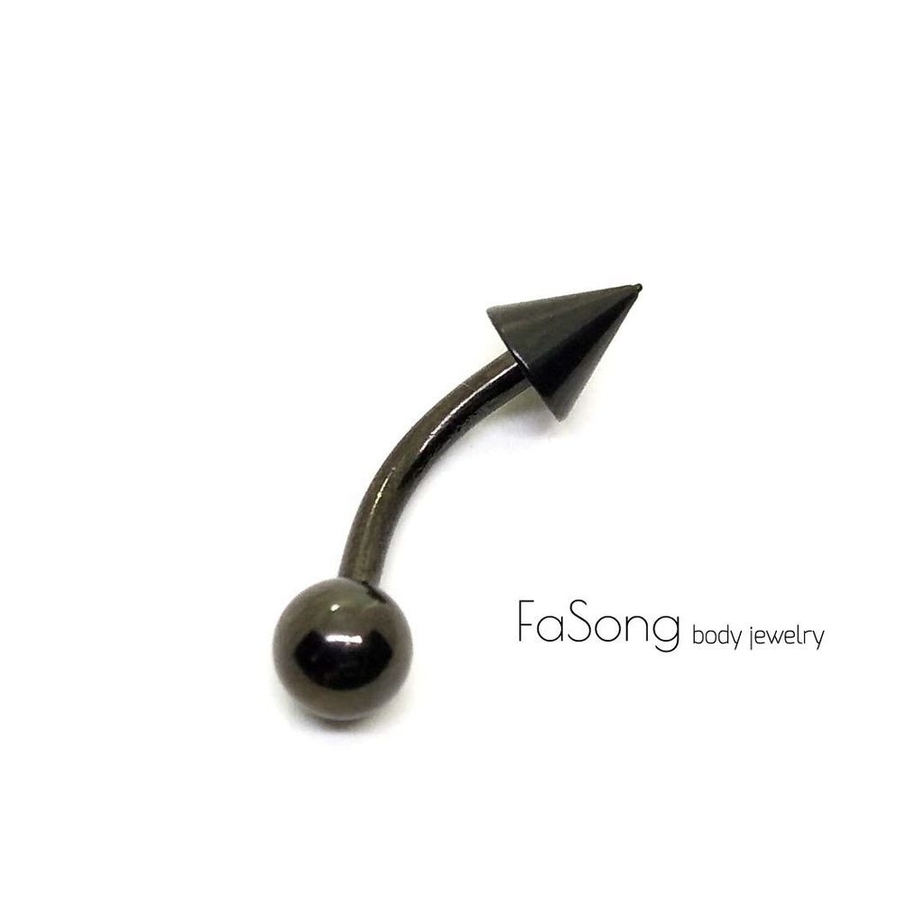 14G黑鈦圓錐 彎曲槓鈴