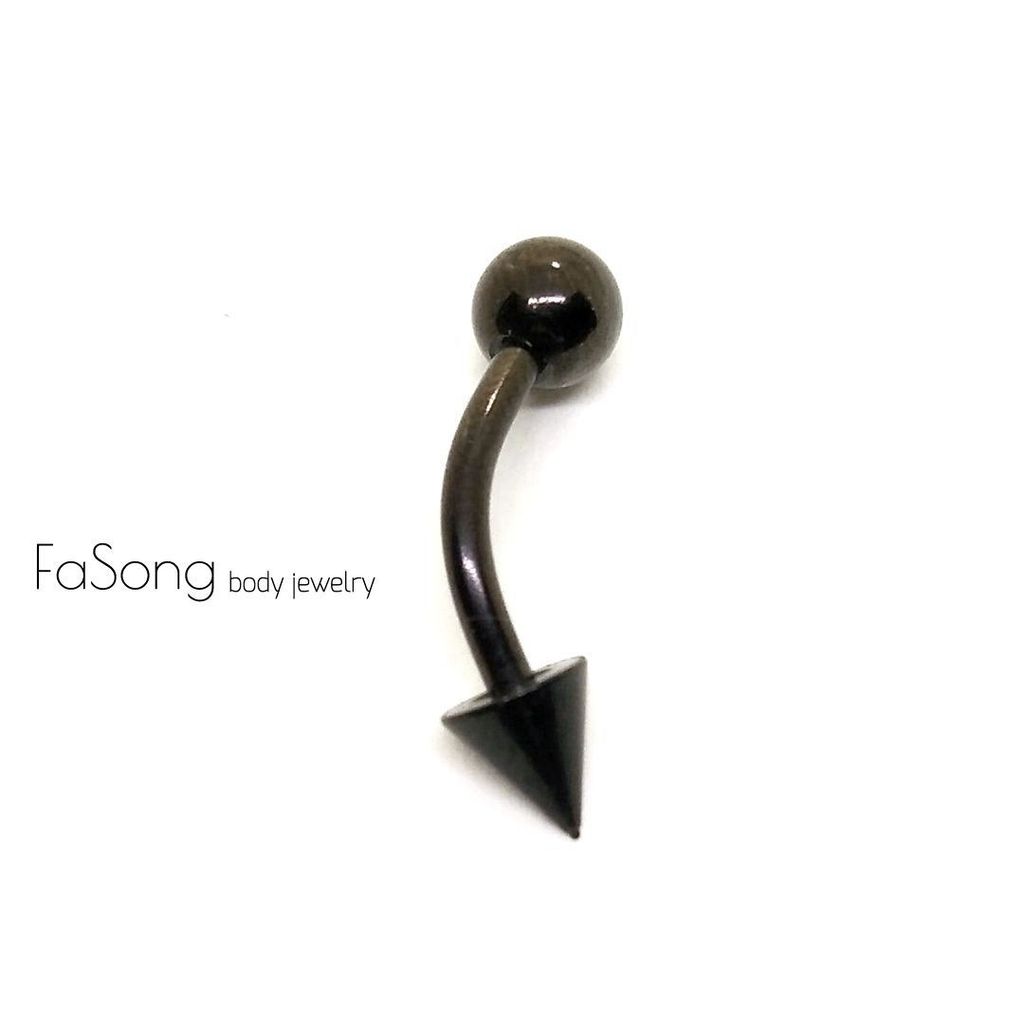 14G黑鈦圓錐 彎曲槓鈴