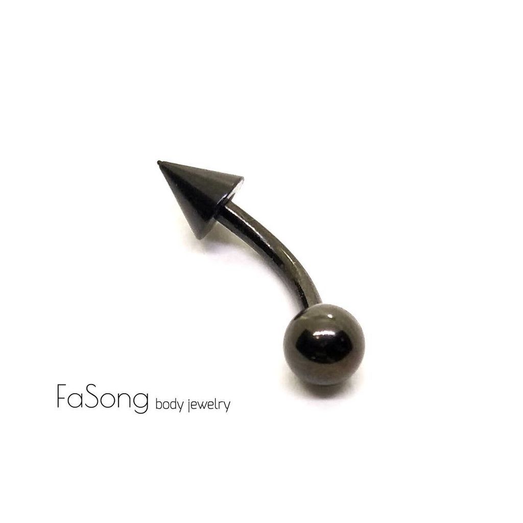 14G黑鈦圓錐 彎曲槓鈴