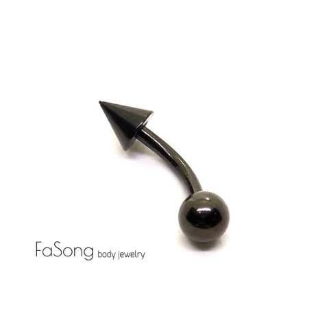 14G黑鈦圓錐 彎曲槓鈴