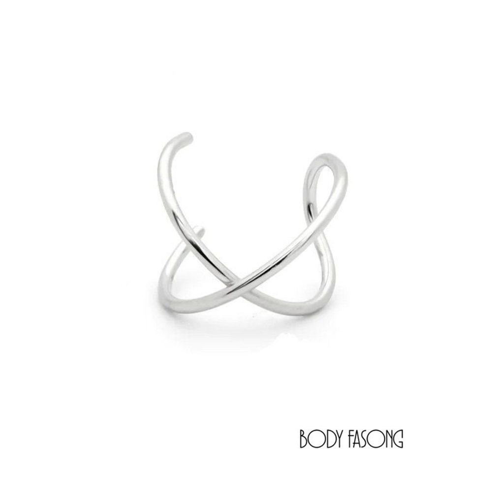 假鼻環、假耳環、夾式唇環-十字交叉款