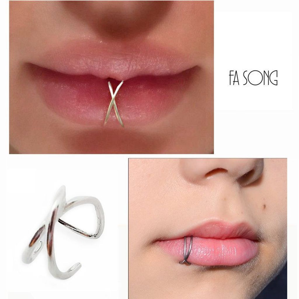 假鼻環、假耳環、假唇環-十字交叉款