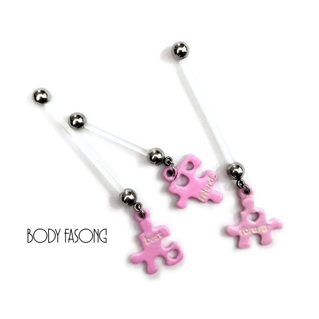 粉色拼圖 懷孕用肚臍環