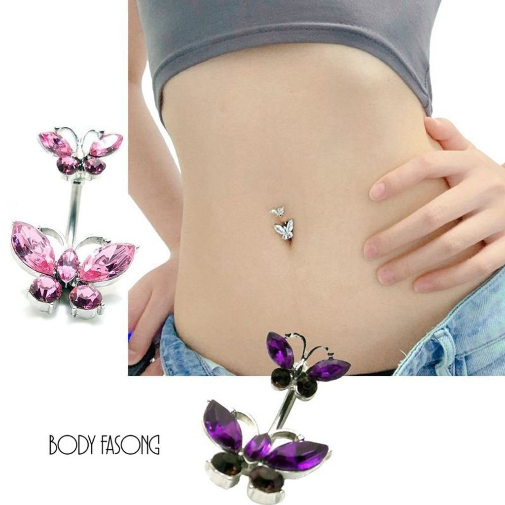 曼妙雙蝶肚臍環