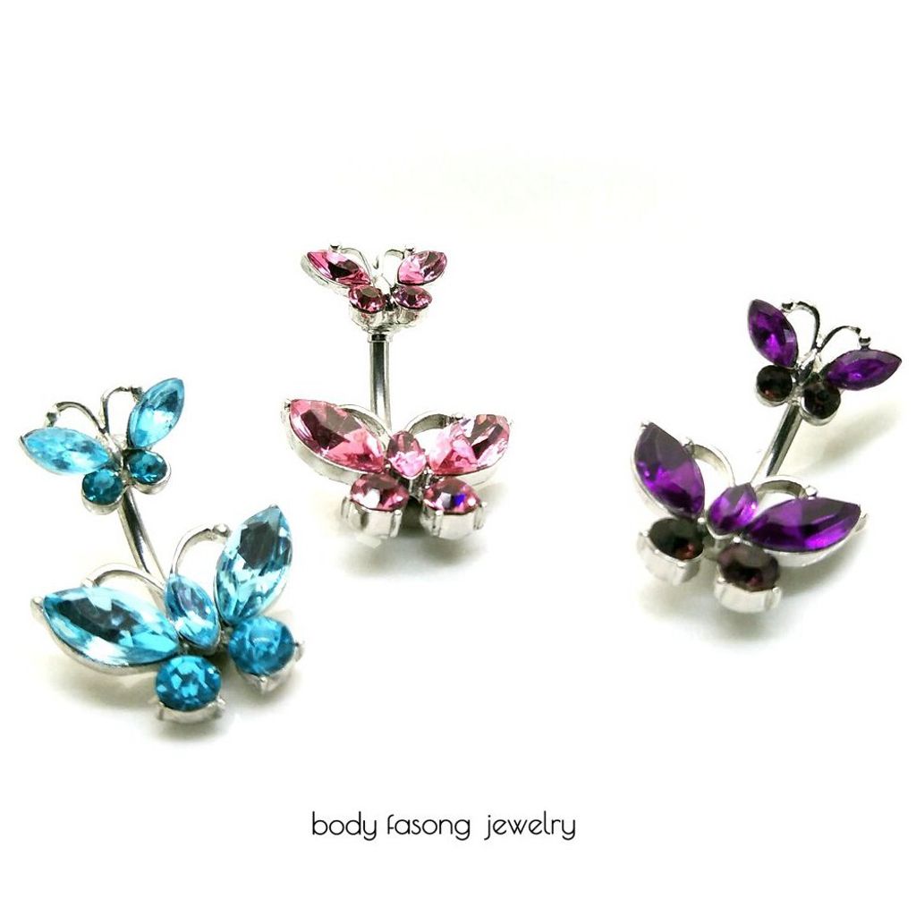 曼妙雙蝶 肚臍環