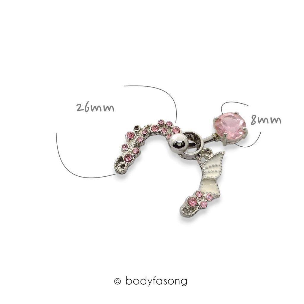 蝶蔓-反戴肚臍環 尺寸