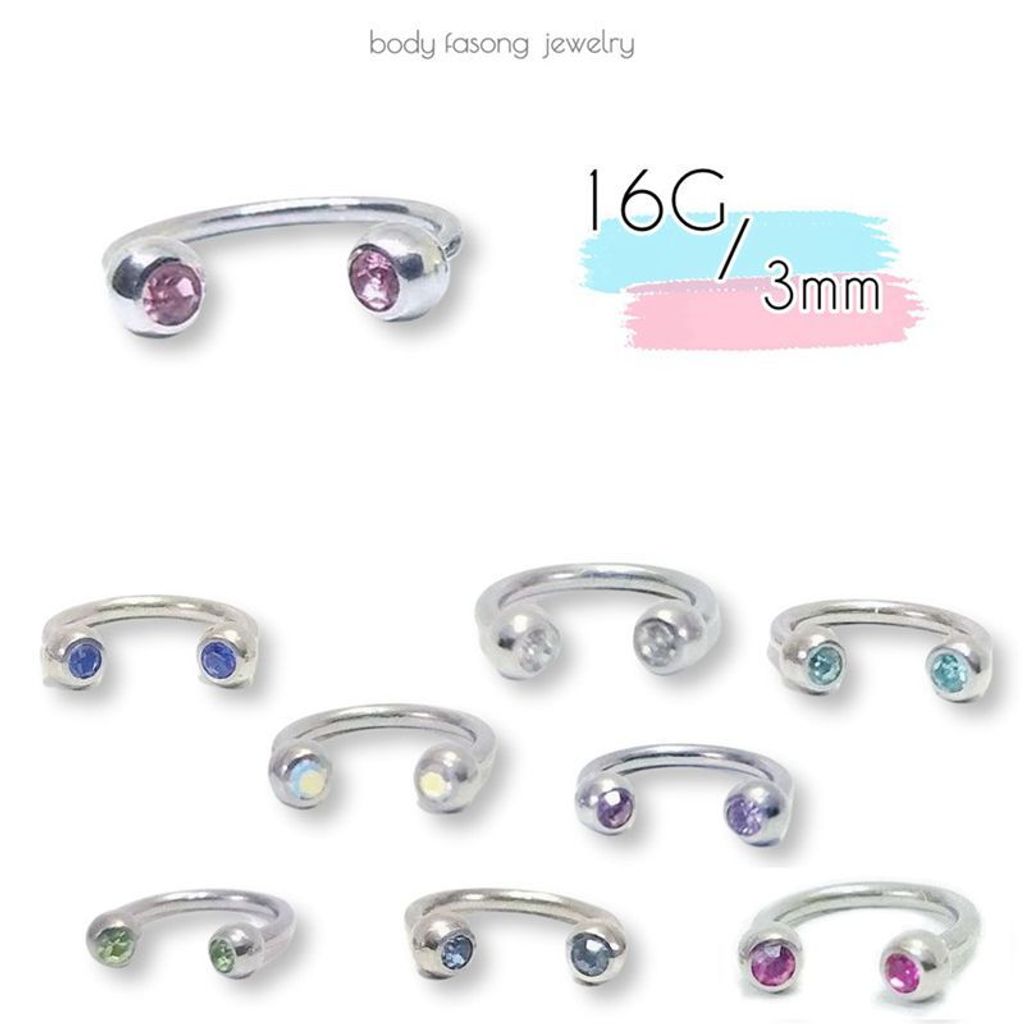 16G鑽珠3mm馬蹄槓鈴