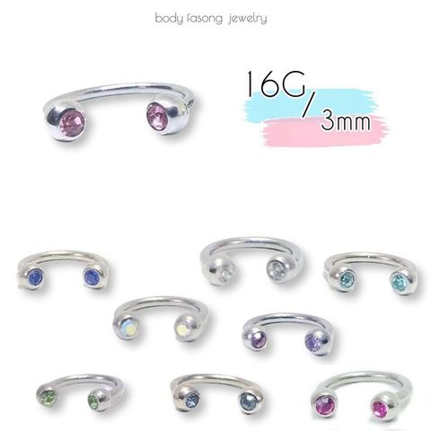 16G鑽珠3mm馬蹄槓鈴