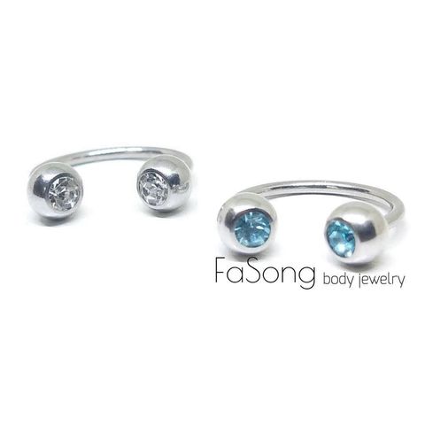 16G鑽珠5mm馬蹄槓鈴