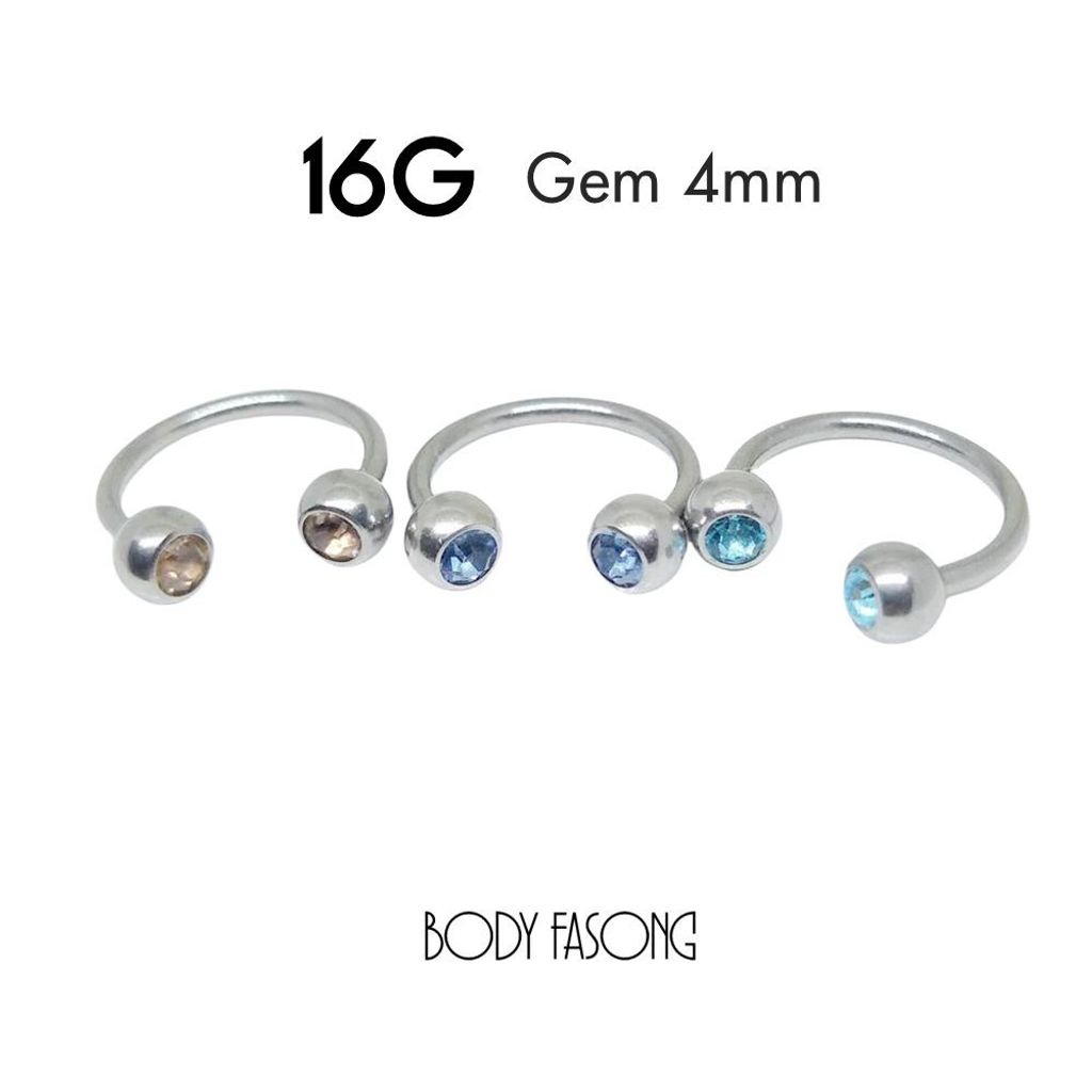16G鑽珠4mm馬蹄槓鈴