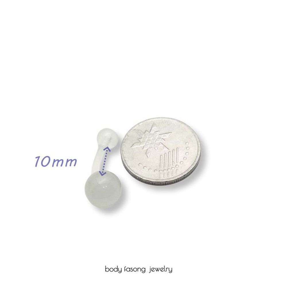 夜光 肚臍環_長10mm