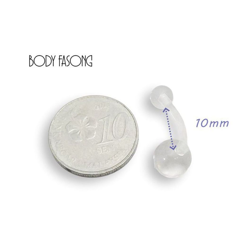 透明肚臍環 針長10mm
