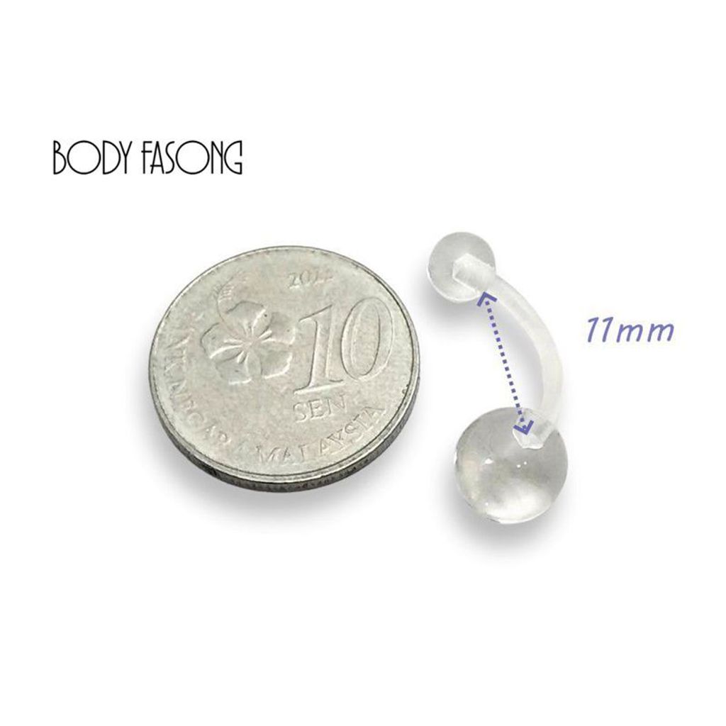 透明肚臍環 針長11mm