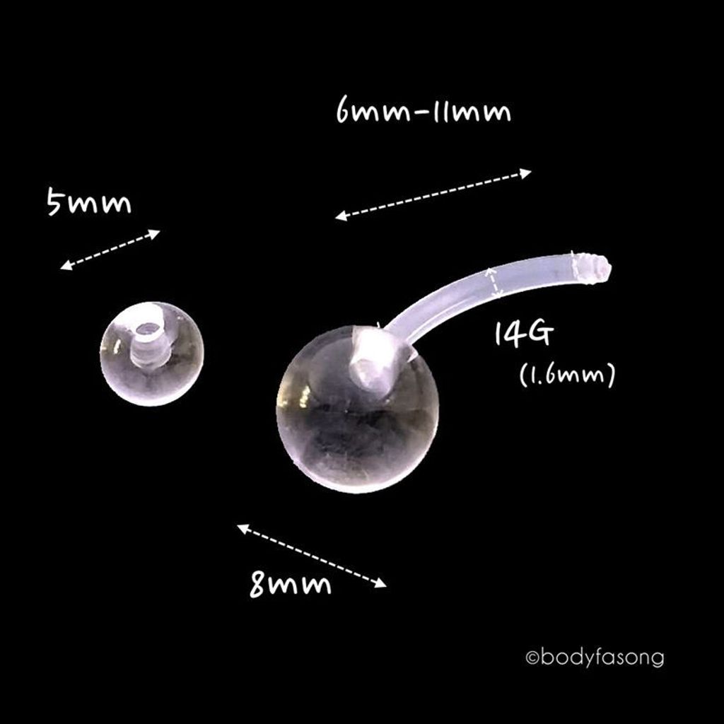 透明肚臍環 尺寸