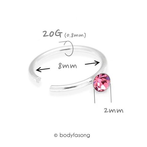 單鑽側鼻環 尺寸
