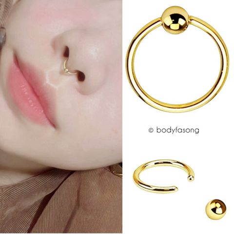 金色細針唇環 鼻環