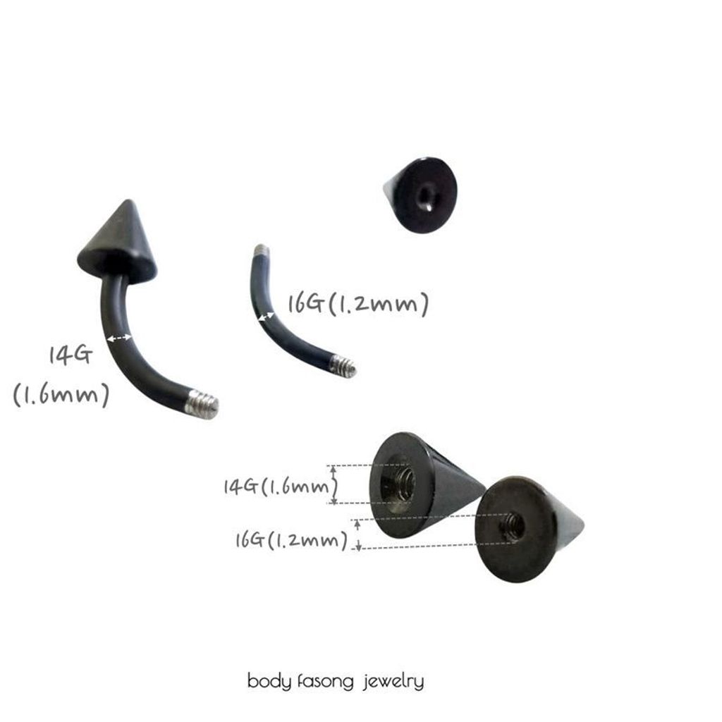 16G黑鈦錐 彎曲槓鈴