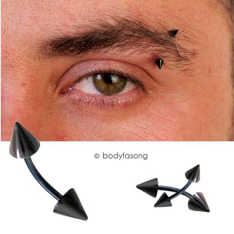 細針16G黑鈦錐 彎曲槓鈴