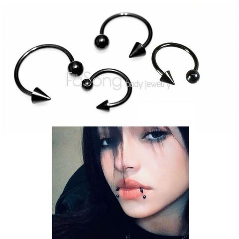 16G黑鈦圓錐 馬蹄槓鈴