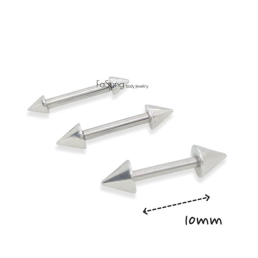 14G錐 粗針直槓鈴-長10mm