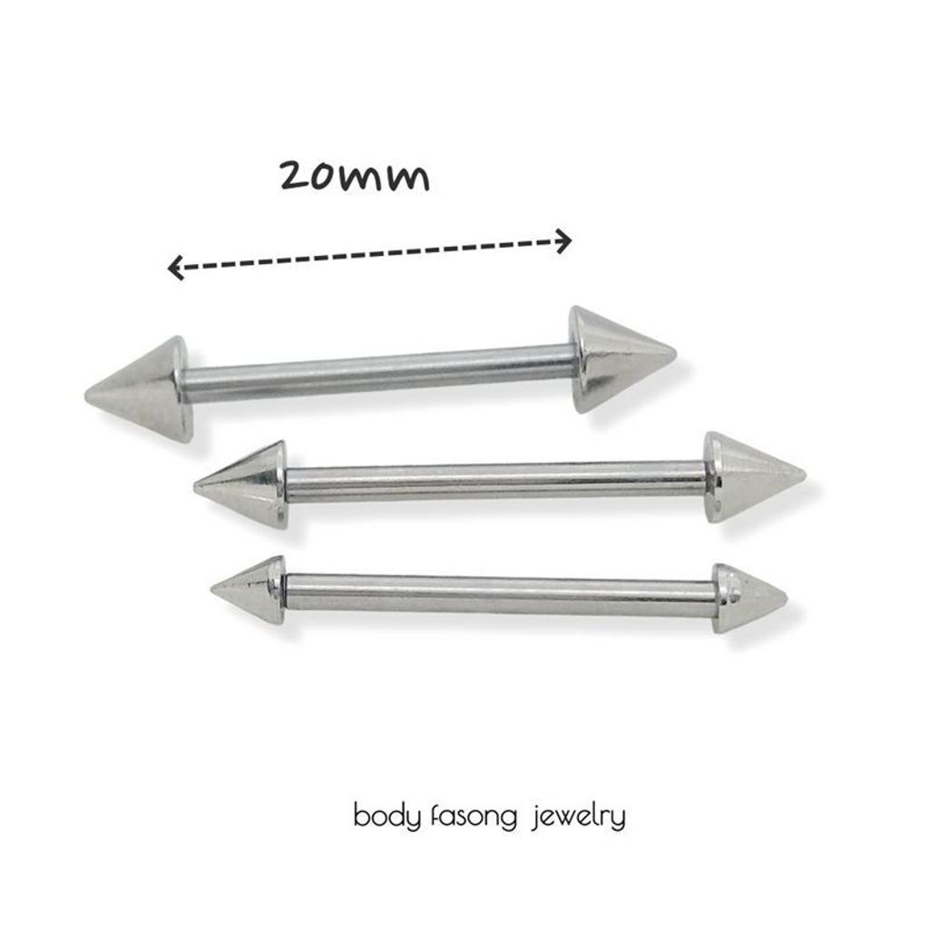 14G錐 粗針直槓鈴-長20mm