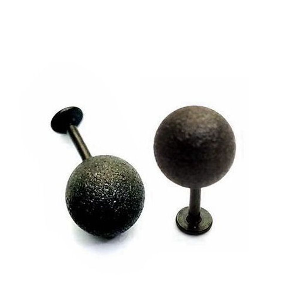 霧黑款細針唇環 長6mm球8mm