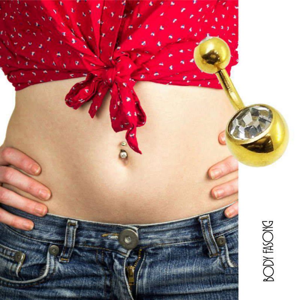 金色6mm超短針肚臍環