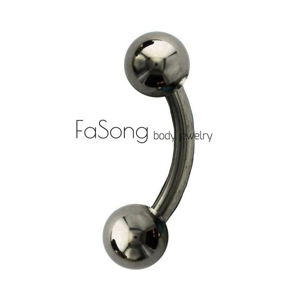 黑色粗針彎曲槓鈴14G