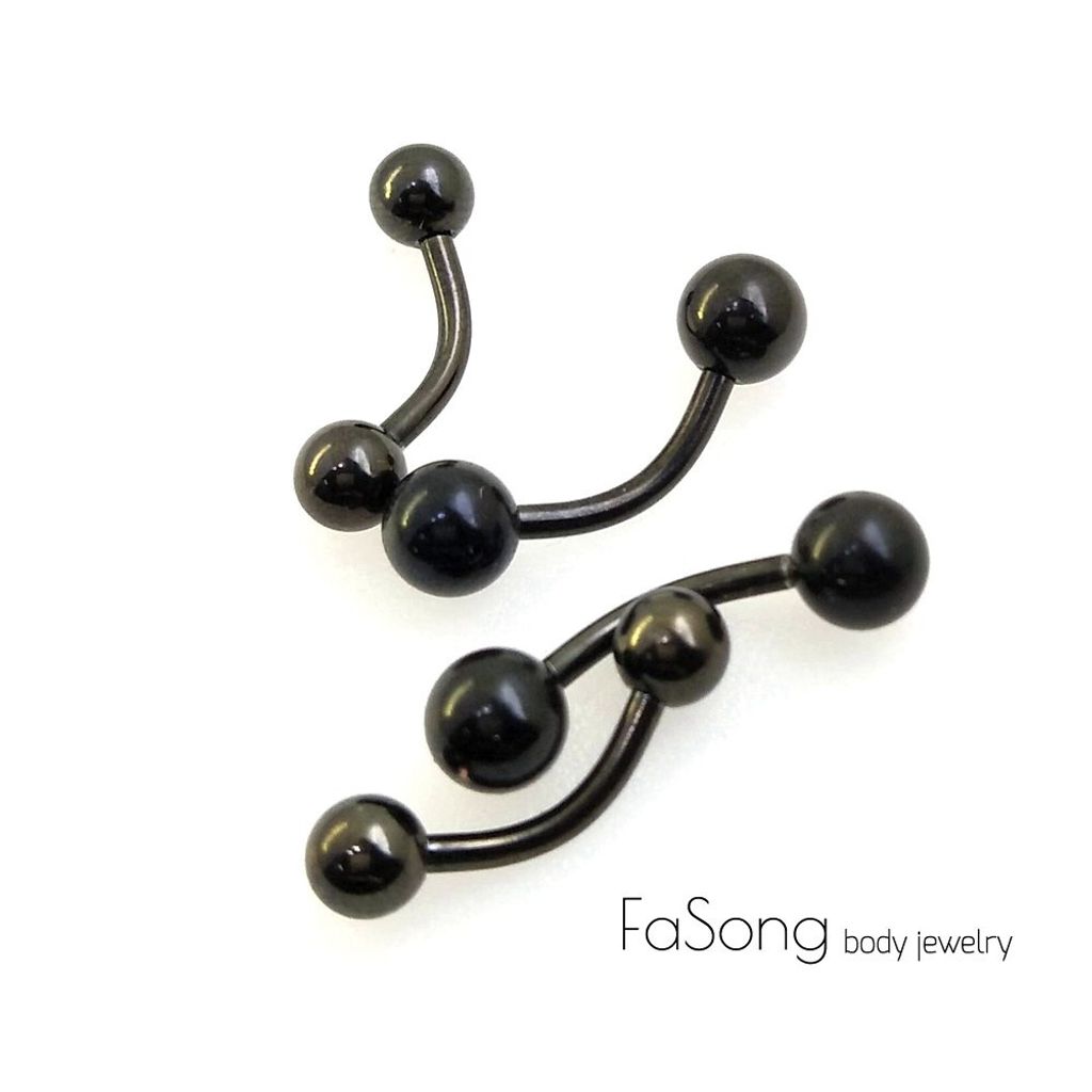 黑色粗針眉環,乳環,PA環,唇環