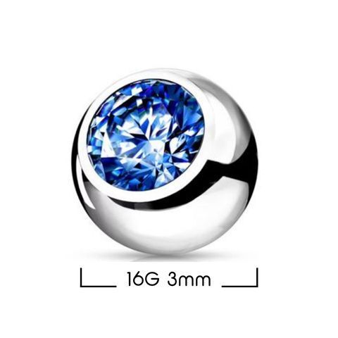 細針16G鑽面鎖珠3mm