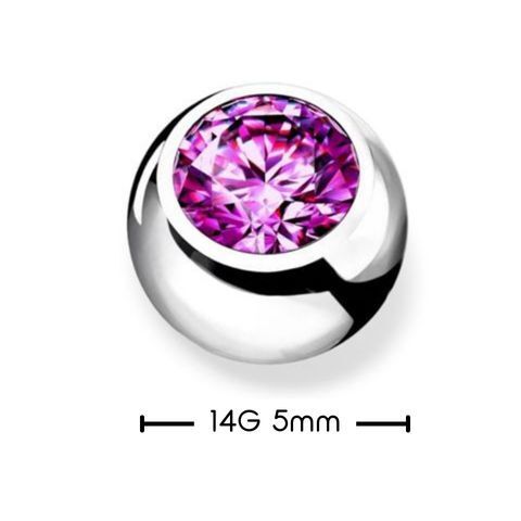 14G粗針鑽面鎖珠5mm