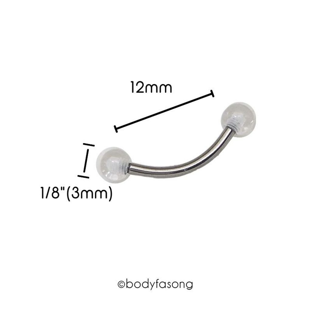 帶透明球彎曲槓鈴12mm