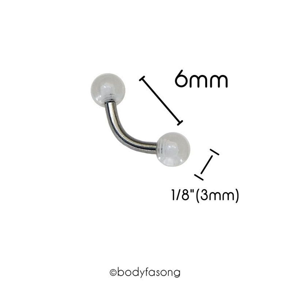 帶透明球彎曲槓鈴6mm