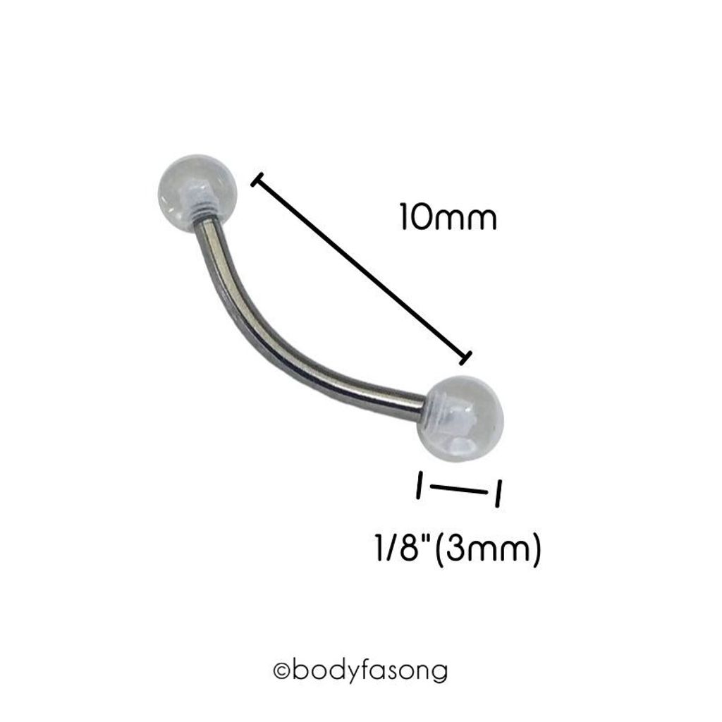 帶透明球彎曲槓鈴10mm
