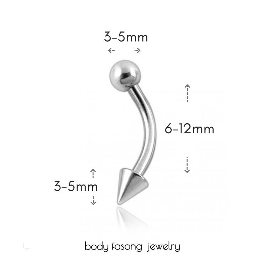 粗針14G圓錐 彎曲槓鈴尺寸