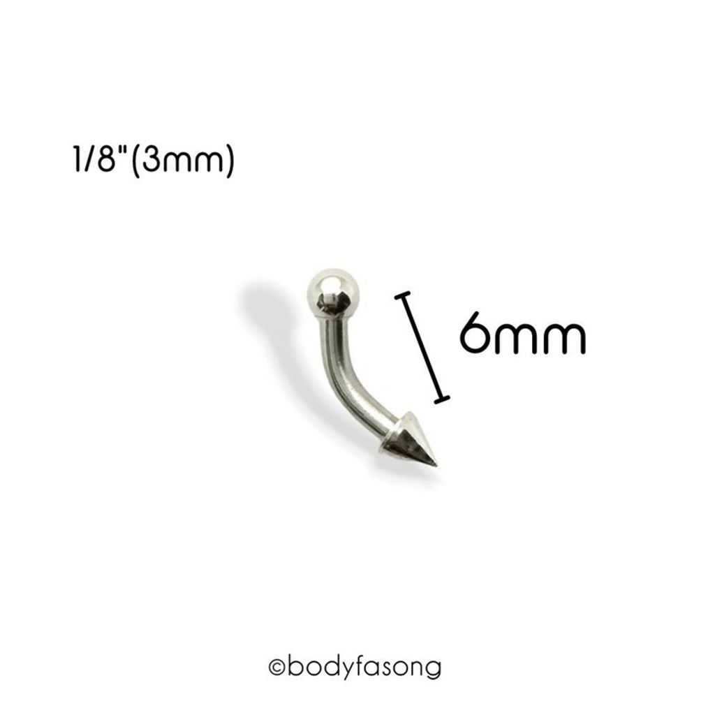 粗針14G圓錐 彎曲槓鈴長6mmx3mm