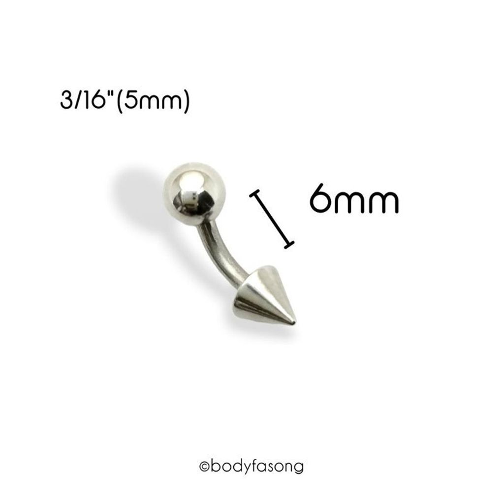 粗針14G圓錐 彎曲槓鈴長6mmx5mm