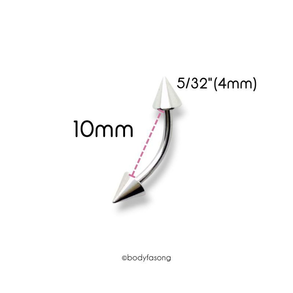 16G錐彎曲槓鈴-長10mmx4mm