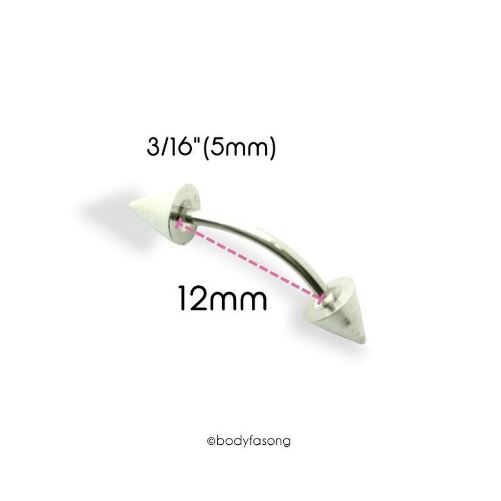 16G錐彎曲槓鈴-長12mmx5mm